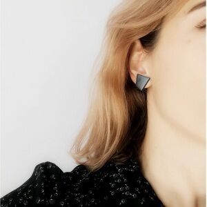 Ceramic Polygon Stud Earrings